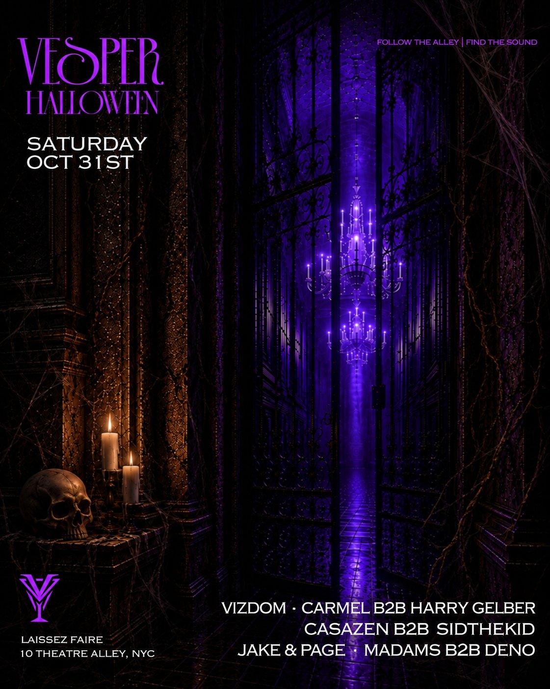 Vesper Halloween at Laissez Faire flyer for Sat, Oct 31 · 8 PM–4 AM