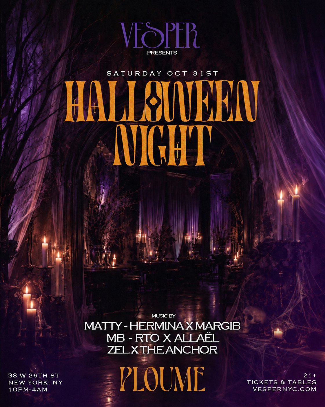 Vesper Halloween Night at Ploume flyer for Sat, Oct 31 · 10 PM–4 AM