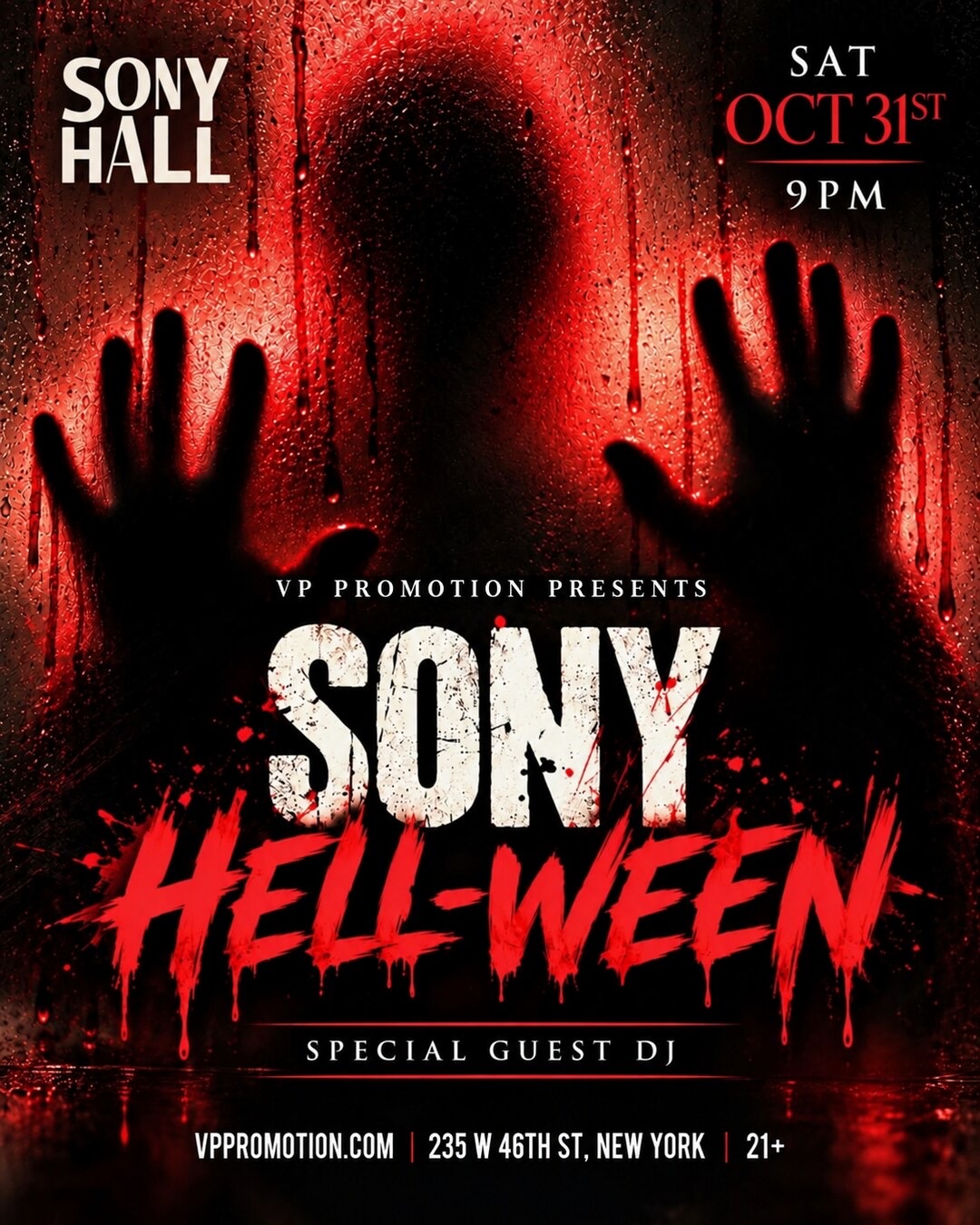 VP Promotion presents Sony Hell-ween at Sony Hall, Saturday October 31, 2026, at 9 PM; ages 21 and over
